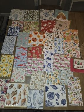 Lot Of 34 Different Paper Napkins For Decoupage Coastal Holiday